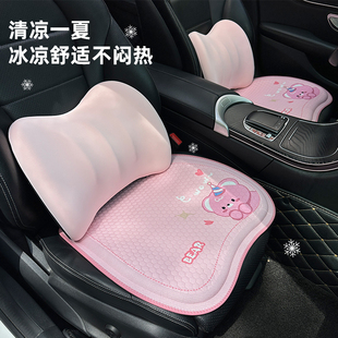 2025新款 凝膠冰墊涼墊可愛卡通單片通風透氣座墊腰靠 汽車坐墊夏季